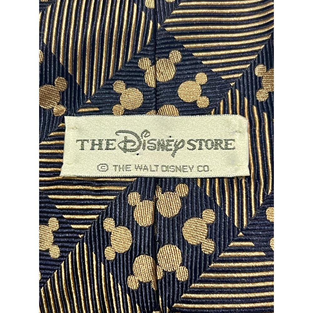 Disney Mickey Mouse Midnight Blue and Copper Tie 100% Silk 57"x3.75" - Picture 6 of 6